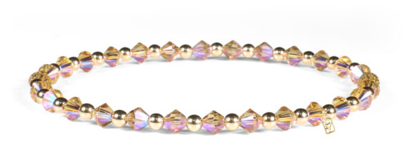 Colorado Topaz Swarovski Crystals and 14kt Gold Bracelet