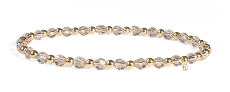 Smoked Colorado Topaz Swarovski Crystals and 14kt Gold Bracelet