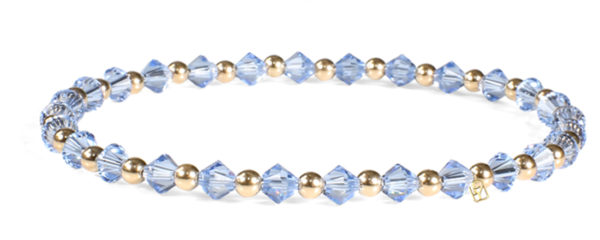 Light Sapphire Swarovski Crystals and 14kt Gold Bracelet