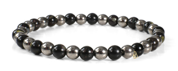 Black Onyx and Hematite Gemstones Bracelet