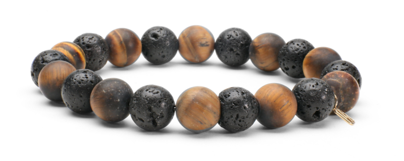 Tiger Eye Matte Stones and Black Lava